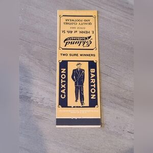 CAXTON BARTON Eklund Clothing Co. Matchbook Cover [ Read Details ]